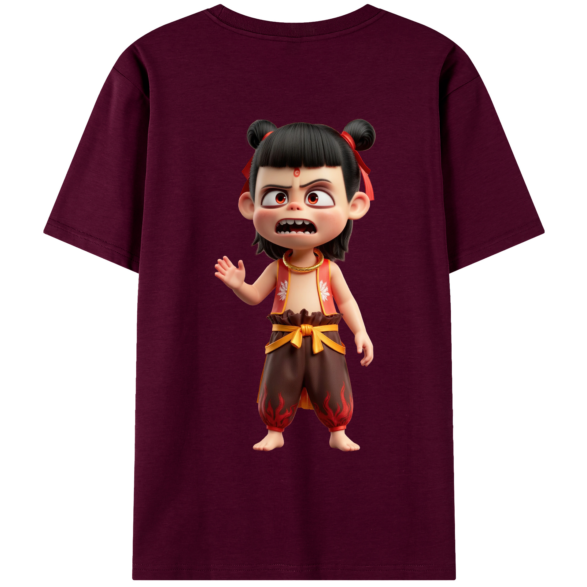 （画像用） Ne Zha 2 ナタ 魔童の大暴れ レディース半袖Tシャツ(バックプリント)